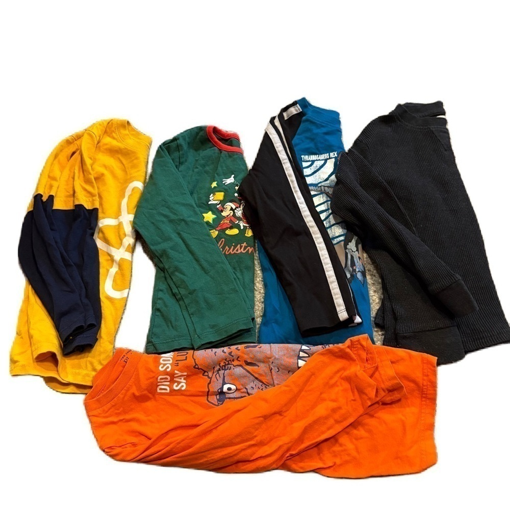 Size 5 Boys Long Sleeve Shirt Bundle Disney Christmas Dinosaur Whiz Kid